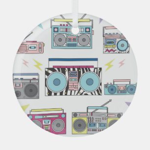 Retro-Kassettenrekorder: 80er Vintage Art Ornament Aus Glas