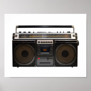 Retro-Kassettenrekorder, Hipster-Stereo-Band Poster
