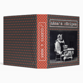 Retro Kat Dein Foto Monogram Polka Dot Niedlich Sp 3,8 Cm Ordner