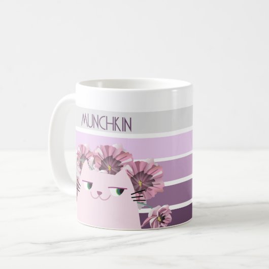 Retro Kat Niedlich florale Tasse (Vorderseite Links)