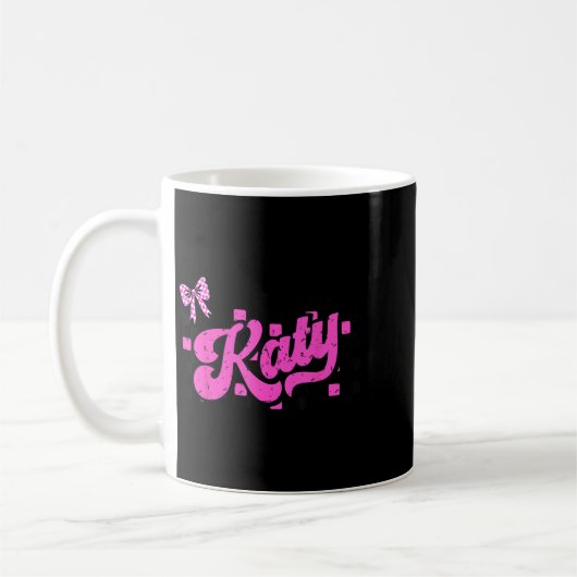 Retro Katy Checkered Coquette Bow Butterfly  Kaffeetasse (Links)