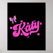 Retro Katy Checkered Coquette Bow Butterfly  Poster (Vorne)
