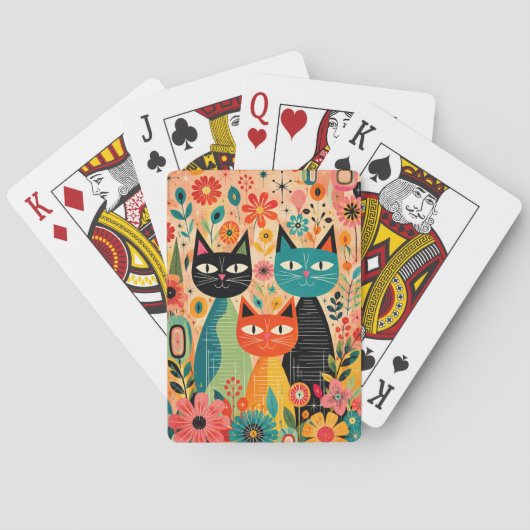 Retro-Katz Spielkarten (Rückseite)