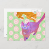 Retro-Kätzchen-Karte Postkarte (Vorne/Hinten)