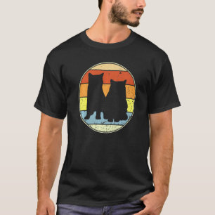 Retro-Kätzchen Vintage-Katze Silhouette Tier 70er T-Shirt