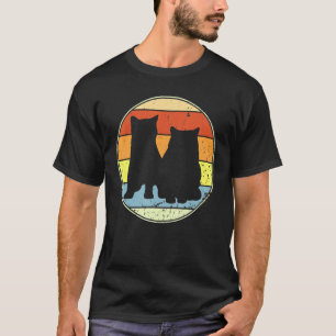 Retro Kätzchen Vintage Katze Silhouette Tier 70er T-Shirt
