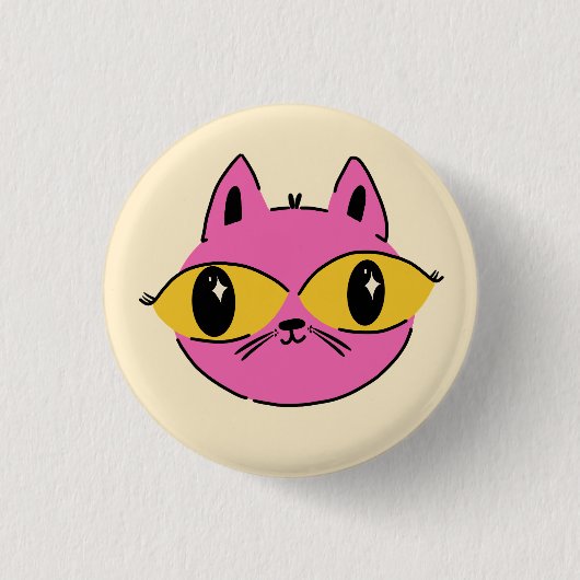 Retro-Katze Button (Vorderseite)