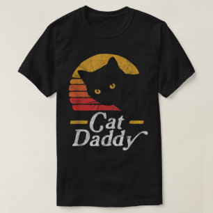 Retro-Katze Daddy Schwarze Katze Design T-Shirt