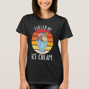 Retro-Katze Durch Eiscreme Angetrieben Vintage-Eis T-Shirt