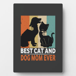 Retro-Katze-Hund-Mama-Katze-Mama-Furmama-Welpe-Kit Fotoplatte