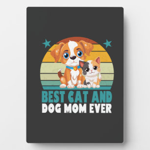 Retro Katze Hund Mutter Katze Mama Furmama Welpe K Fotoplatte
