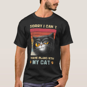 Retro-Katze Ich kann leider keine Pläne für meine T-Shirt