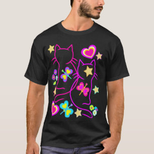 Retro-Katze Kätzchen 80er Vintage Katzenliebhaber T-Shirt
