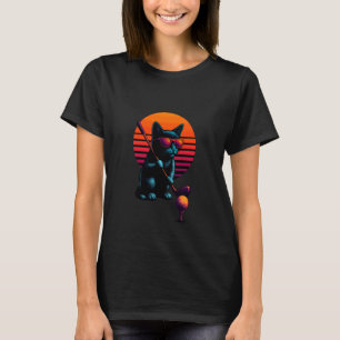 Retro-Katze mit Golfschläger Golfspieler T-Shirt