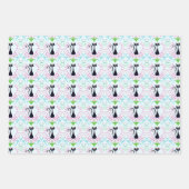 Retro-Katze mit Herz und Blume der Mama Geschenkpapier Set (Vorderseite 3)