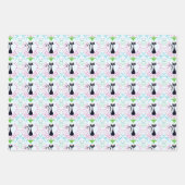 Retro-Katze mit Herz und Blume der Mama Geschenkpapier Set (Vorderseite)