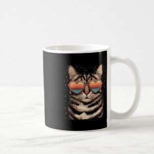 Retro-Katze mit Sonnenbrille Herz Liebe Süße Katze Kaffeetasse
