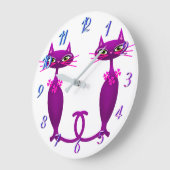 Retro-Katze Mitte des Jahrhunderts niedlich gurt Große Wanduhr (Winkel)