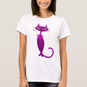 Retro-Katze Mitte des Jahrhunderts niedlichen Mäd T-Shirt