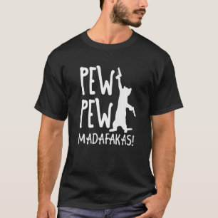 Retro-Katze Pew Pew Madafakas  Verrückte Kätzchen  T-Shirt