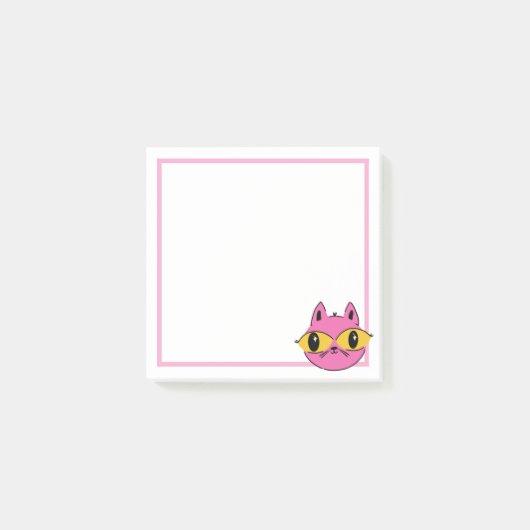 Retro-Katze Post-it Klebezettel (Vorderseite)