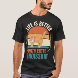 Retro-Katze Retro-Leben Ist Besser Mit Extra Crois T-Shirt