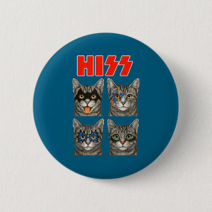 Retro-Katze Rock-Musik-Konzert-Shirt Button