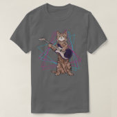 Retro-Katze spielt Gitarre Kitten spielt Gitarrist T-Shirt (Design vorne)