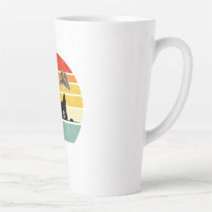 Retro-Katze- und Schmetterlings-Illustration Milchtasse