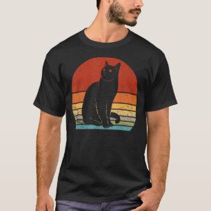 Retro-Katze Vintage-Katze Geist Haustier Tier 60er T-Shirt