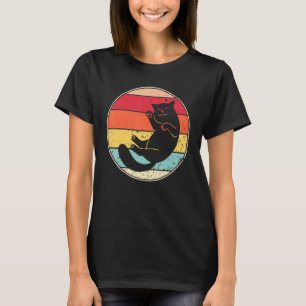Retro-Katze Vintage-Katze Silhouette Kätzchen Tier T-Shirt
