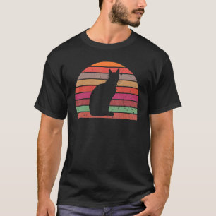 Retro-Katze Vintage-Katze Silhouette Kätzchen Tier T-Shirt