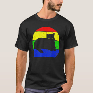 Retro-Katze Vintage-Katze Silhouette Kätzchen Tier T-Shirt