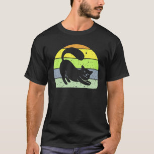 Retro-Katze Vintage-Katze Silhouette Kätzchen Tier T-Shirt