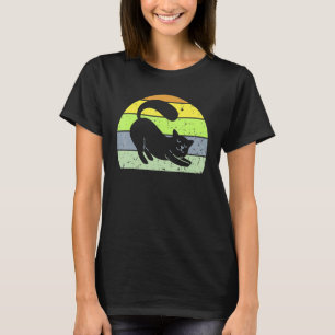 Retro-Katze Vintage-Katze Silhouette Kätzchen Tier T-Shirt