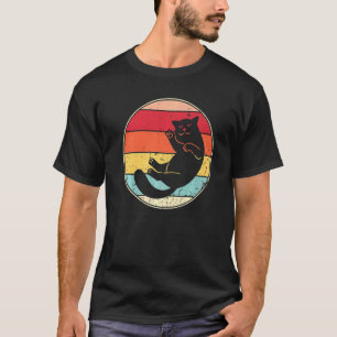 Retro-Katze Vintage-Katze Silhouette Kätzchen Tier T-Shirt