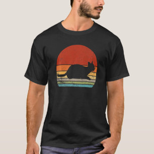 Retro-Katze Vintage-Katze Tier-Silhouette 60er 70 T-Shirt