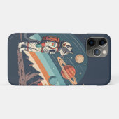 Retro-Katzen-Astronaut Kosmische Raumillustration Case-Mate iPhone Hülle (Rückseite (Horizontal))