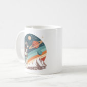 Retro-Katzen-Astronaut Kosmische Raumillustration Kaffeetasse (Vorderseite Links)