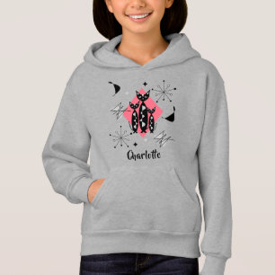 Retro-Katzen Atomic Starburst Moderne Mitte des Ja Hoodie