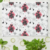 Retro Katzen Atomische Sternexplosion Moderne Mitt Geschirrtuch (Gefaltet)