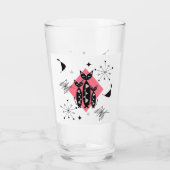 Retro Katzen Atomische Sternexplosion Moderne Mitt Glas (Rückseite)