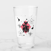 Retro Katzen Atomische Sternexplosion Moderne Mitt Glas (Vorderseite)