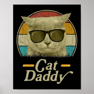 Retro Katzen Daddy 80er 90s Style Cat Retro Cat Su Poster