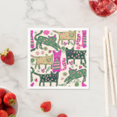 Retro-Katzen-Design Serviette (Beispiel)