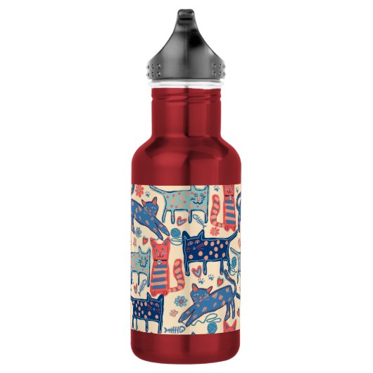 Retro Katzen Edelstahlflasche (Rechts)