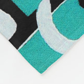 Retro Katzen-Fleecedecke, Musteraqua Schwarz-weiß Fleecedecke (Ecke)