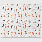 Retro-Katzen Geschenkpapier (Flach)