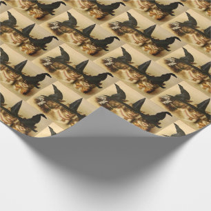 Retro Katzen-Hexen-Geschenkpapier Geschenkpapier
