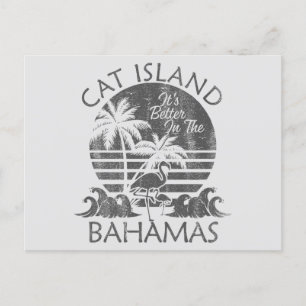 Retro-Katzen-Insel Bahamas Postkarte Urlaub Kreuzf